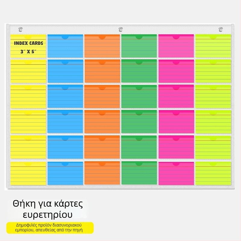 Τσάντα αποθήκευσης καρτών 3×5 ιντσών με 36 θέσεις για καταγραφή παρουσίας και προβολή στον τοίχο