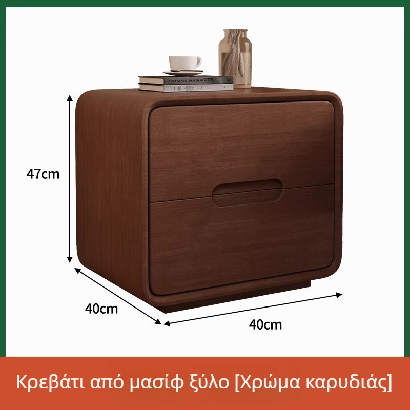 Κομοδίνο από μασίφ ξύλο σε σχέδιο φυσικού κορμού, μινιμαλιστικό μοντέρνο σχέδιο για υπνοδωμάτιο, συμπαγές κομοδίνο με αποθηκευτικό χώρο.