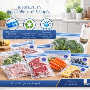 Πολυλειτουργική μίνι σακούλα κενού αποθήκευσης με επαναφορτιζόμενη ηλεκτρική αντλία για εξαγωγή αέρα και συντήρηση ξηρών τροφίμων