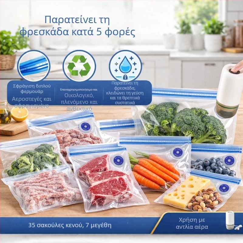 Πολυλειτουργική μίνι σακούλα κενού αποθήκευσης με επαναφορτιζόμενη ηλεκτρική αντλία για εξαγωγή αέρα και συντήρηση ξηρών τροφίμων