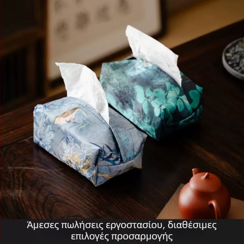 Κινεζικού στυλ υφασμάτινο κουτί χαρτοπετσέτας για οικιακή χρήση — χειροποίητο, επιτραπέζιο κουτί χαρτοπετσετών με θήκη αποθήκευσης