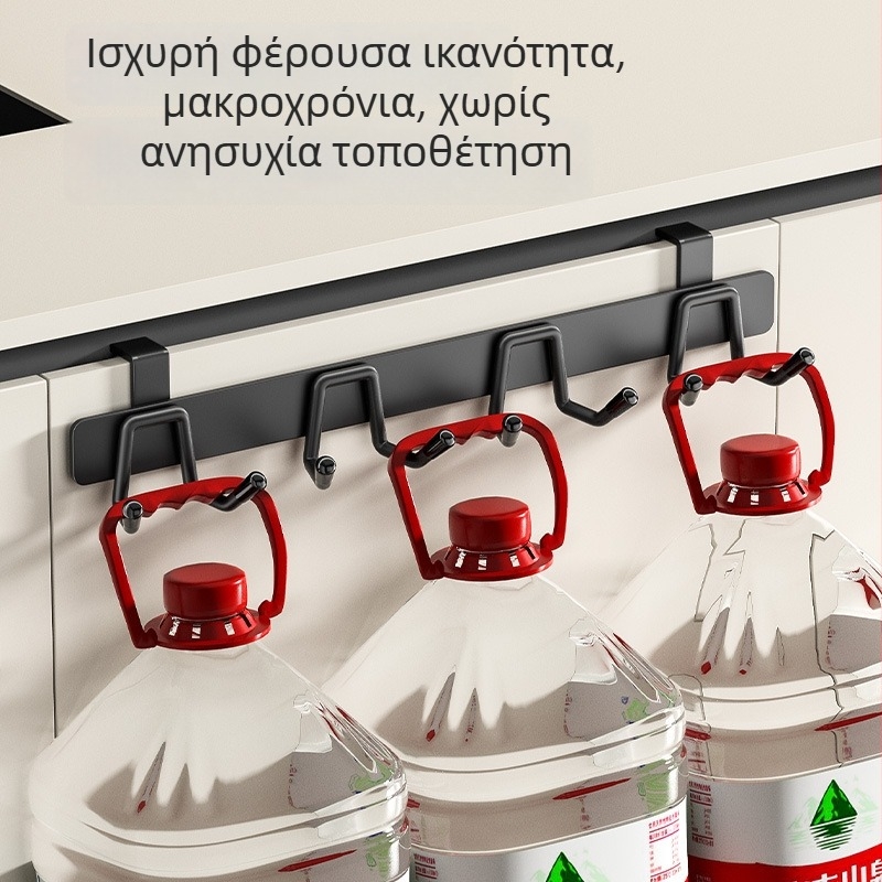 Ατσάλινοι κρεμάστρες πόρτας ντουλάπας, διπλής σειράς, χωρίς τρύπημα, αποθήκευση πίσω από την πόρτα, κουζίνα και μπάνιο