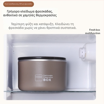 Δοχείο φαγητού από ανοξείδωτο χάλυβα 304, διαχωριζόμενο και αεροστεγές, συμβατό με μικροκύματα, για γραφείο
