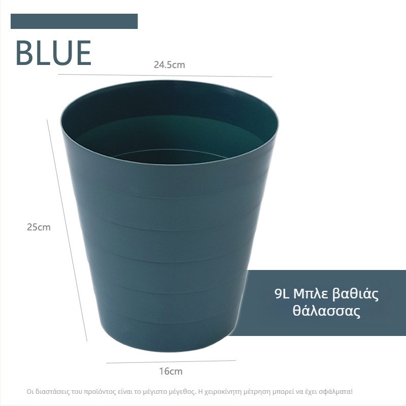 6L πλαστικός κάδος απορριμμάτων χωρίς καπάκι, σχήματος βαρελιού, για οικιακή χρήση σε κουζίνα, σαλόνι, υπνοδωμάτιο и μπάνιο.