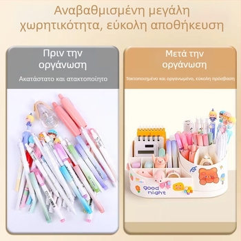 Ανατρεπόμενο κουτί αποθήκευσης καλλυντικών με διαμερίσματα για πινέλα – επιτραπέζιος οργανωτής
