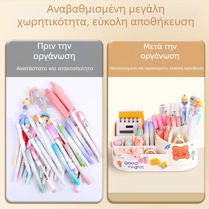 Ανατρεπόμενο κουτί αποθήκευσης καλλυντικών με διαμερίσματα για πινέλα – επιτραπέζιος οργανωτής