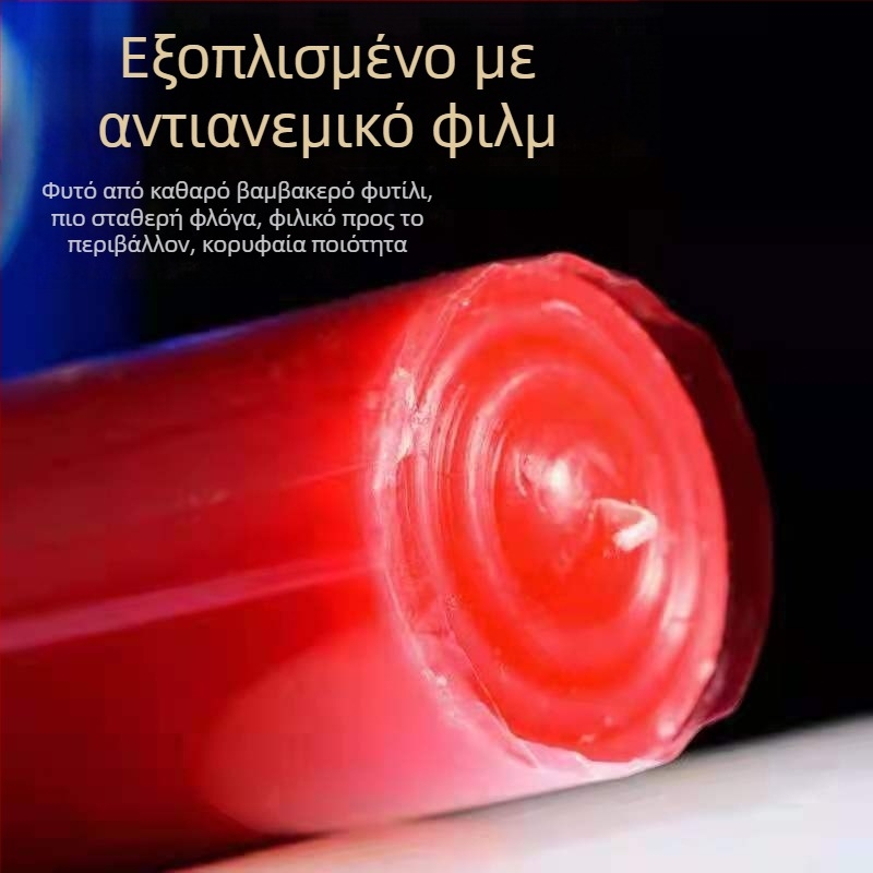 60-ώρες χωρίς καπνό κόκκινο κυλινδρικό κερί για οικιακή χρήση, κηρός παραφίνης