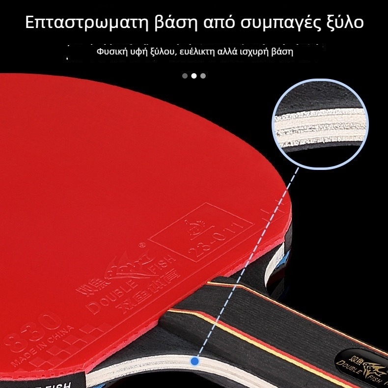 Νέο σετ ρακέτες επιτραπέζίου τένις με διπλής όψεως αντί-κόλλα λάστιχο, υψηλή ελαστικότητα, για αρχάριους — κατάλληλο για λαβές πέινχολντ και shakehand