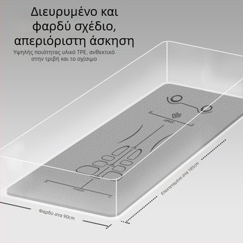 Αντιολισθητικό χαλάκι γιόγκα για άνδρες, ειδικό για ασκήσεις με ροδάκι κοιλιακών, πλάτος 90 cm, απορροφητικό κραδασμών και ήσυχη χρήση στο σπίτι