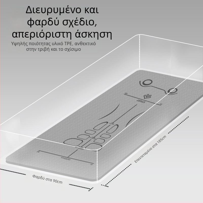 Αντιολισθητικό χαλάκι γιόγκα για άνδρες, ειδικό για ασκήσεις με ροδάκι κοιλιακών, πλάτος 90 cm, απορροφητικό κραδασμών και ήσυχη χρήση στο σπίτι