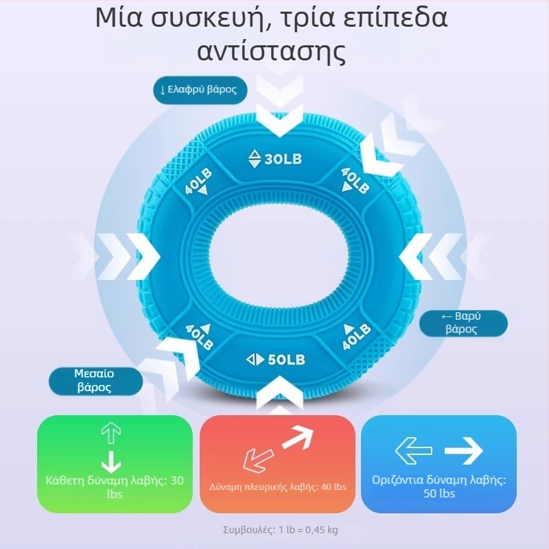 Σιλικόνιος δακτύλιος λαβής και μπάλα λαβής για ενίσχυση της δύναμης του χεριού, αποκατάσταση δακτύλων και μυών του πήχη