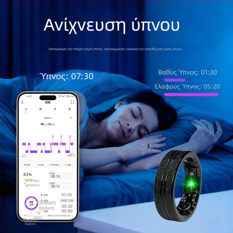 F56 Έξυπνο δαχτυλίδι κεραμικής επιφάνειας με υφή άμμου, παρακολούθηση ύπνου, αδιάβροχο για άθληση και κολύμβηση, πολυλειτουργικό