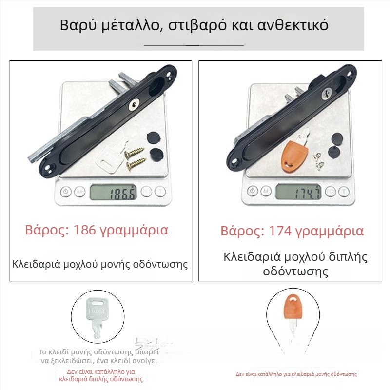 Κλειδαριά παραθύρου με πλέγμα διαμαντοειδούς σχεδίου, κρυφή λαβή και κλειδί, για εσωτερικά ανοιγόμενα παράθυρα
