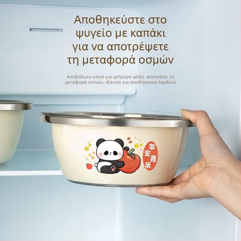 Ανοξείδωτη λεκάνη με καπάκι – βαθιά και ενισχυμένη κουζίνας λεκάνη για ζύμωμα ζύμης, πλύσιμο, σούπες και στράγγιση λαδιού.