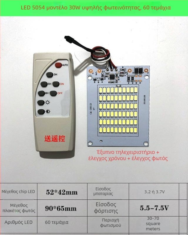 Σετ συναρμολόγησης 6V ηλιακού LED πάνελ με πλακέτα πηγής προβολέα 3.2V και ενσωματωμένο LED chip 5054 σε 3.7V