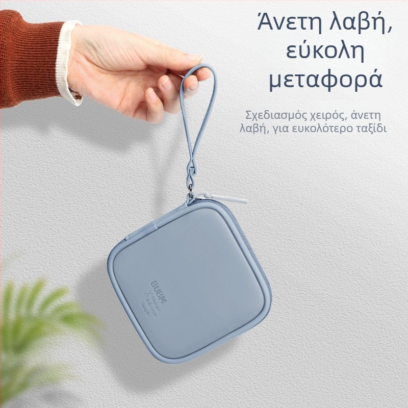 BUBM Θήκη για κέρματα - μονόχρωμος μινιμαλιστικός οργανωτής αποθήκευσης, αδιάβροχος και ανθεκτικός στις γρατσουνιές PU δέρμα, θήκη για ακουστικά