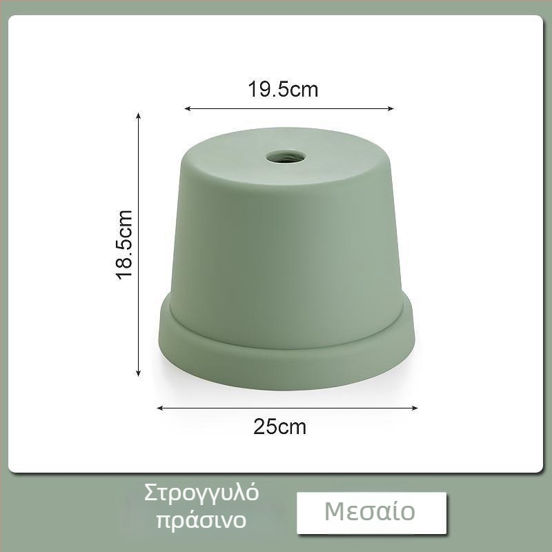 Απλό πλαστικό μικρό σκαμπό οικιακής χρήσης, παχύτερης κατασκευής, κατάλληλο για ενήλικες και παιδιά, συμπαγές κυκλικό σκαμπό μπάνιου και καθιστικού