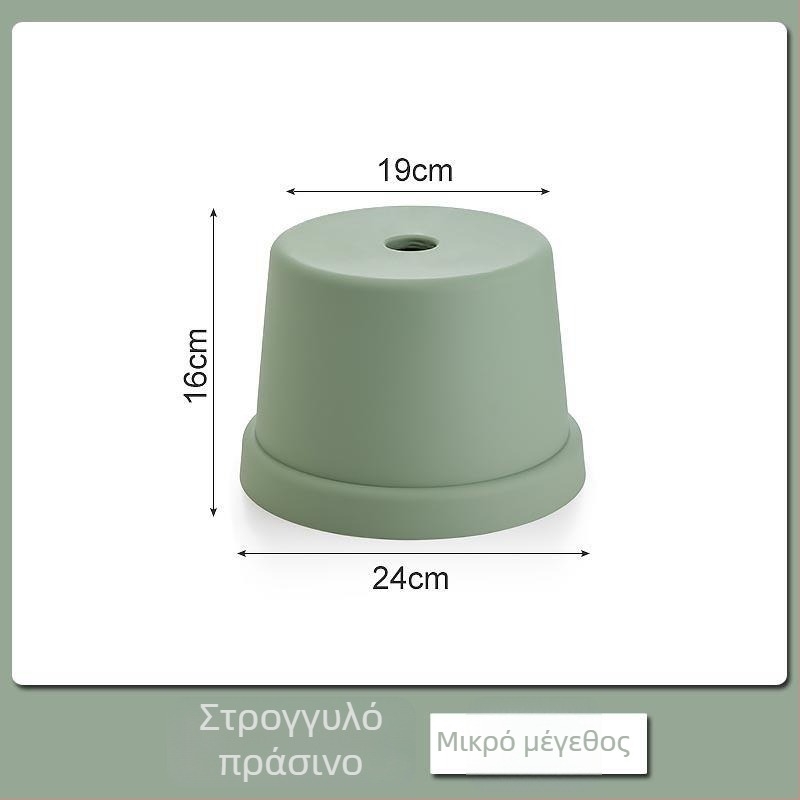 Απλό πλαστικό μικρό σκαμπό οικιακής χρήσης, παχύτερης κατασκευής, κατάλληλο για ενήλικες και παιδιά, συμπαγές κυκλικό σκαμπό μπάνιου και καθιστικού
