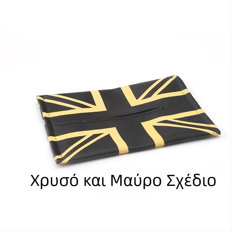 Δερμάτινη θήκη χαρτομάντιλων αυτοκινήτου για BMW Mini με σχέδιο Union Jack