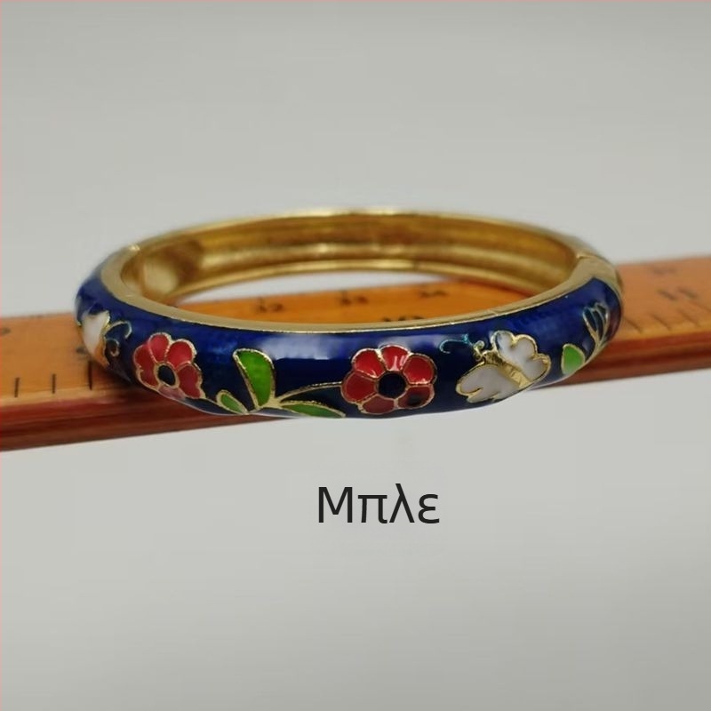 Παιδικό βραχιόλι Cloisonné με φλοράλ ανοιχτό σχέδιο, εθνοτικό στυλ για κορίτσια