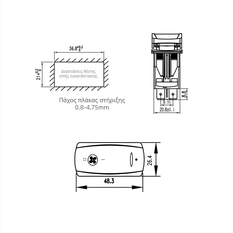 Caterpillar CAT εκσκαφέας και γερανοφόρο όχημα διακόπτης κουμπιού 214-4695 διακόπτης ανεμιστήρα