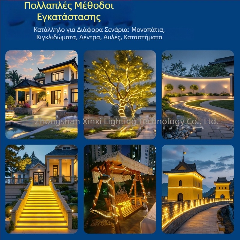 2026 Ηλιακή LED λωρίδα εξωτερικού χώρου – αδιάβροχη, υπέρ φωτεινή, κήπος και μπαλκόνι