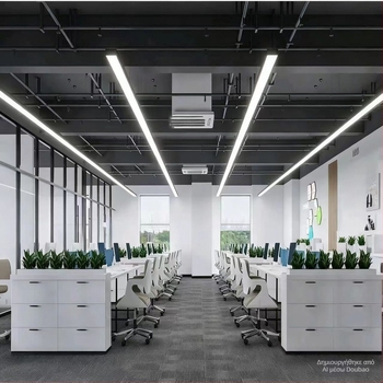 LED γραμμική λωρίδα για τετράγωνους αγωγούς, υπερ-φωτεινό κρεμαστό φως γραφείου και γυμναστηρίου, χωρίς ραφές