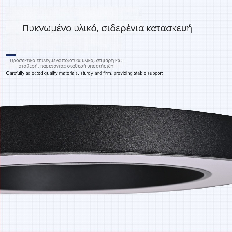 LED κρεμαστό φωτιστικό – κυκλικό κενό δαχτυλίδι, μεταλλικό περίβλημα, σύγχρονος μινιμαλισμός, διάμετρος 120 mm, 5000 lm, CRI ≥ 80, 24V