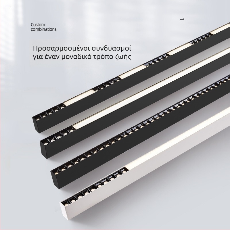 LED κρεμαστό φως με μακριά λωρίδα για αίθουσες συνεδριάσεων, εργασιακούς σταθμούς, τραπεζαρίες και τραπέζια τσαγιού, προστασία ματιών από έντονο φως με αντιθαμβωτικό πλέγμα