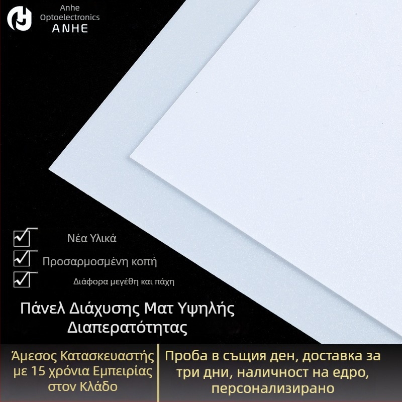 LED πάνελ διάχυσης ματ PS για οροφικό φωτισμό, διαφανής πάνελ διάχυσης φωτός, προστασία ματιών