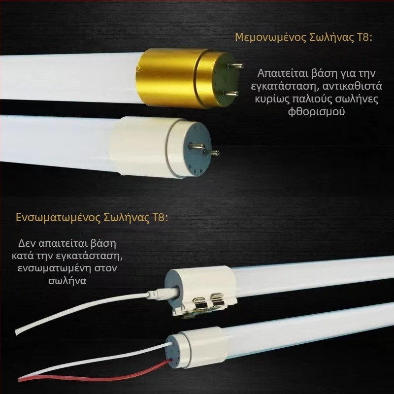 Ολοκληρωμένος λαμπτήρας LED T5/T8, υπέρλαμπρο φως ημέρας, μακριά λωρίδα 1,2 m, οικιακή χρήση, εξοικονόμηση ενέργειας
