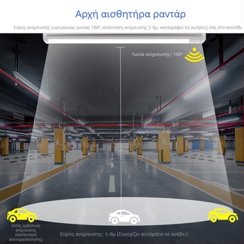 Τ8 LED σωλήνας με αισθητήρα ραντάρ μικροκυμάτων, μήκος 1,2 μ., υπερ-λαμπρός φωτισμός γκαράζ υπόγείου