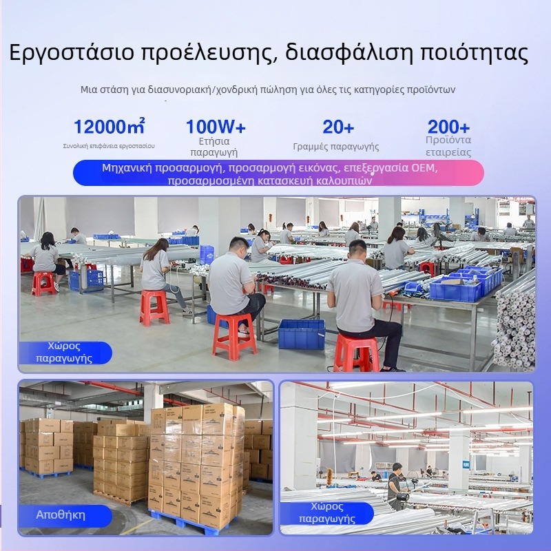 LED σωλήνας σε σχήμα Τ, μήκους 1,2 m / 2,4 m, για καταστήματα και αποθήκες, υψηλής φωτεινότητας λωρίδα 72W–100W