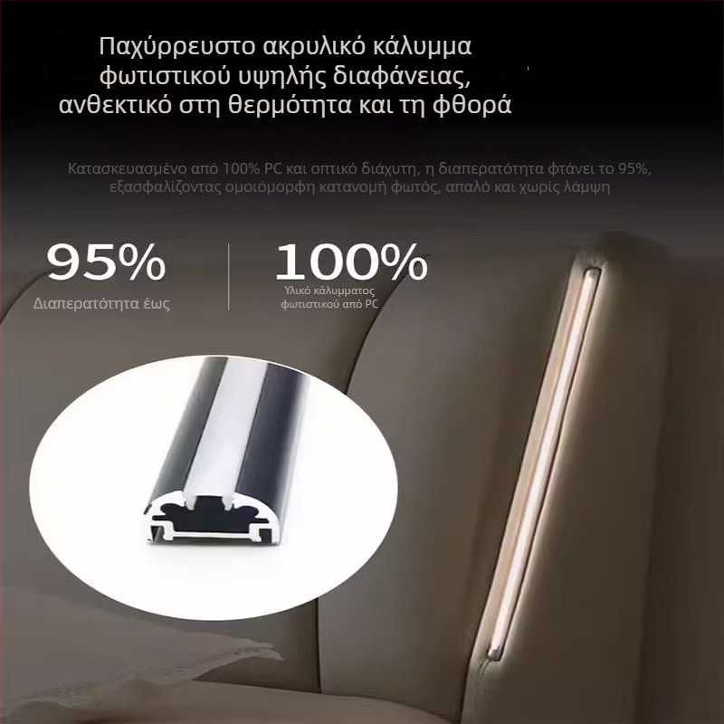 Έξυπνο νυχτερινό φως κομοδίνου με αφής διακόπτη, γραμμικός σχεδιασμός, 78 εκ., στιλ πολυτελείας