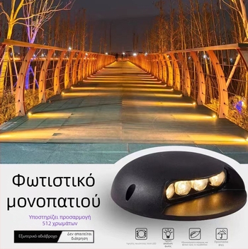 LED εξωτερικός φωτισμός διαδρομής, αδιάβροχο φωτιστικό σκάλας-διαδρόμου με πλευρική εκπομπή, χωρίς οπές εγκατάστασης