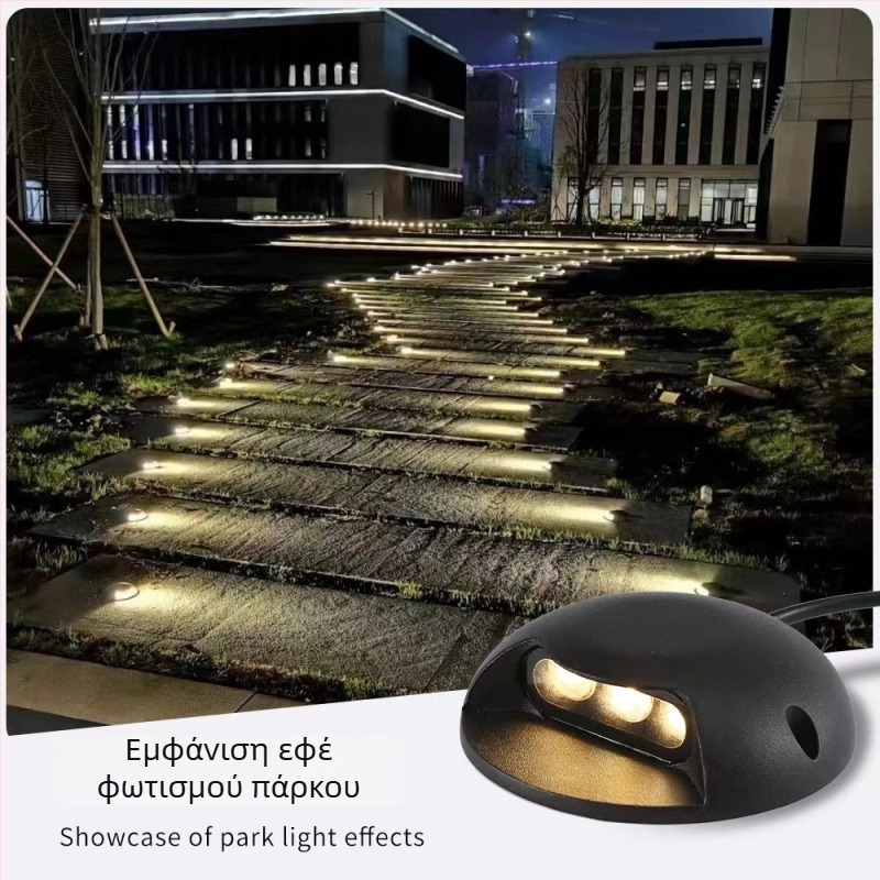 LED εξωτερικός φωτισμός διαδρομής, αδιάβροχο φωτιστικό σκάλας-διαδρόμου με πλευρική εκπομπή, χωρίς οπές εγκατάστασης