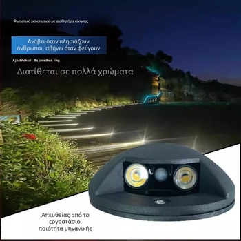 Εξωτερικό ενσωματωμένο φως διαδρομής με σχέδιο turtle-back, ανίχνευση κίνησης, IP65, κράμα αλουμινίου, 24V DC