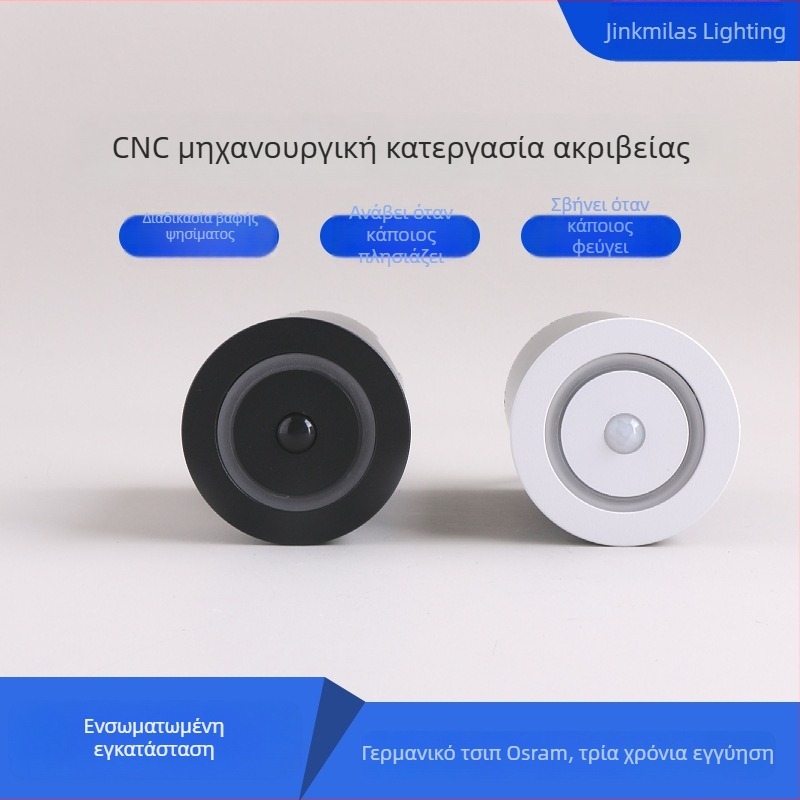 Ενσωματωμένο LED φως με αισθητήρα κίνησης, κυκλικό φως σκάλας και διαδρόμου