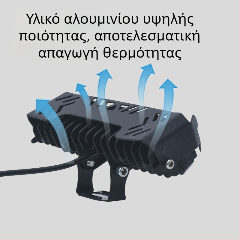 LED προβολέας για ηλεκτρικό τρίκυκλο μοτοποδήλατο — εξαιρετικά φωτεινό λευκό φως με εφέ φλας και αλλαγή χρωμάτων
