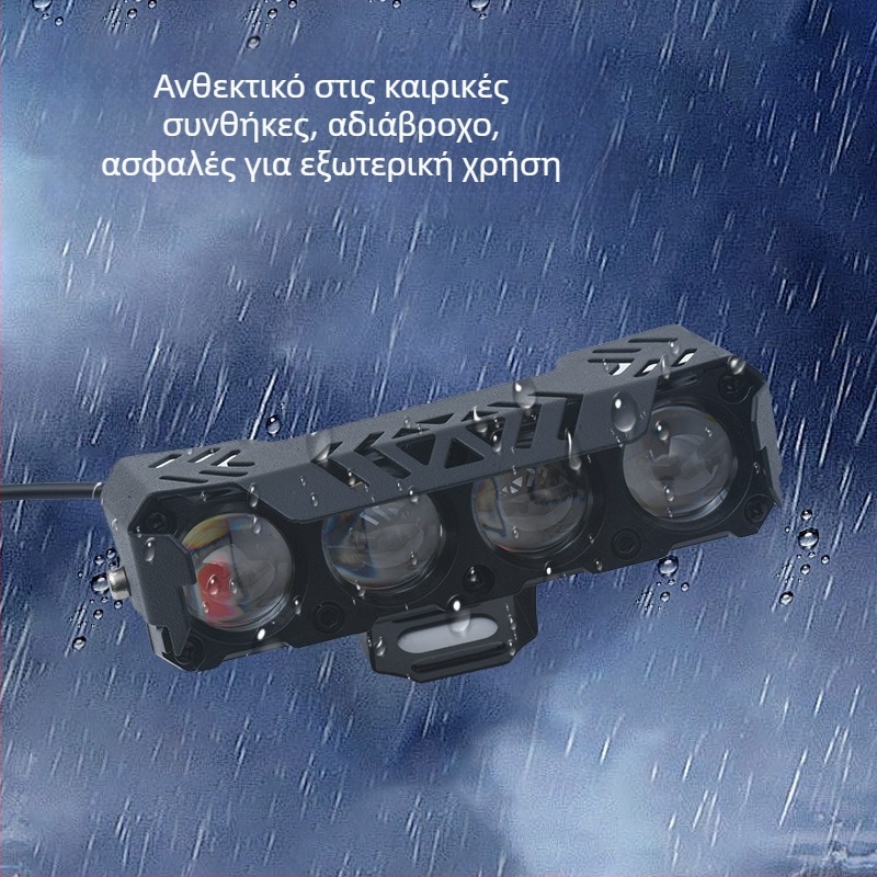 LED προβολέας για ηλεκτρικό τρίκυκλο μοτοποδήλατο — εξαιρετικά φωτεινό λευκό φως με εφέ φλας και αλλαγή χρωμάτων