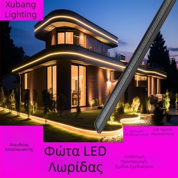 Γυάλινο γραμμικό φως επιφανείας με αδιάκοπη ένωση για εξωτερικό φωτισμό περιγράμματος και τοπίων σε ξενοδοχεία και ακίνητα, σειρά 512