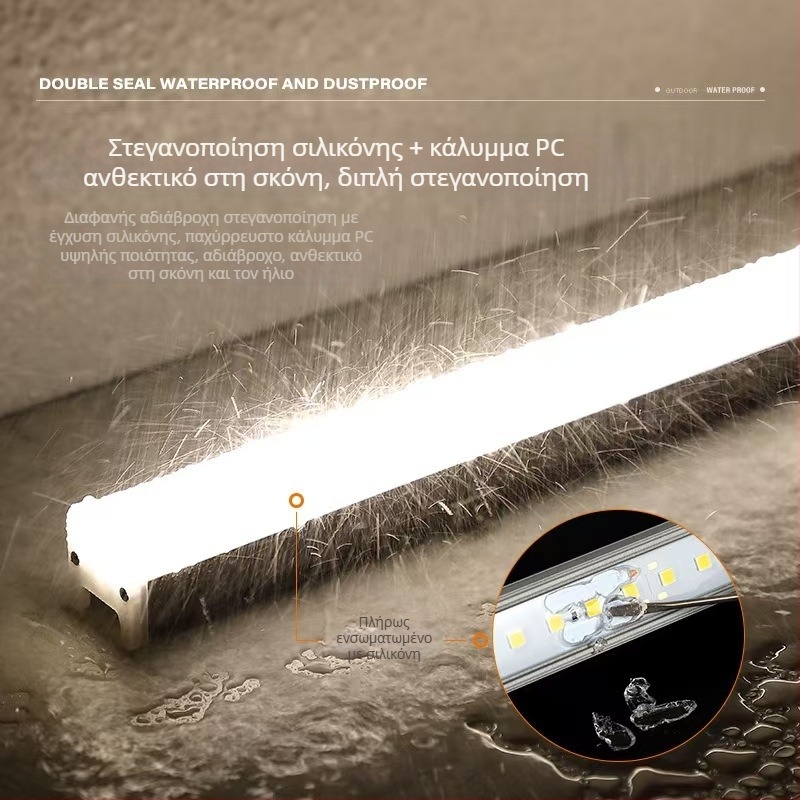 Εξωτερικό αδιάβροχο LED γραμμικό φως για περιγράμμιση προσόψεων, DMX512, 1 m, IP65