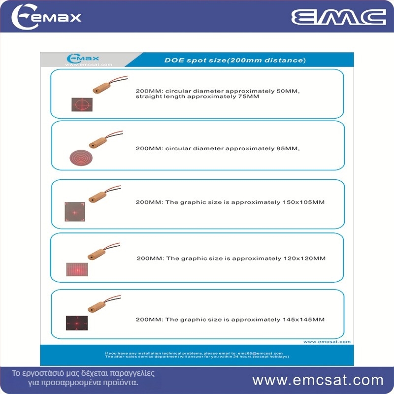 Μίνι λέιζερ κόκκινο και πράσινο, 520 nm, 10 mW, για ευθυγράμμιση