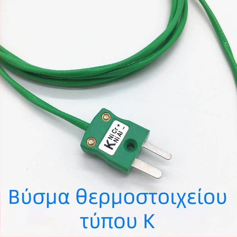 Κ-τύπου καλώδιο εξισορρόπησης θερμοζεύγματος, πράσινο θωρακισμένο πολύκλωνο ζεύγος, καλώδιο μέτρησης θερμοκρασίας με βύσμα και υποδοχή