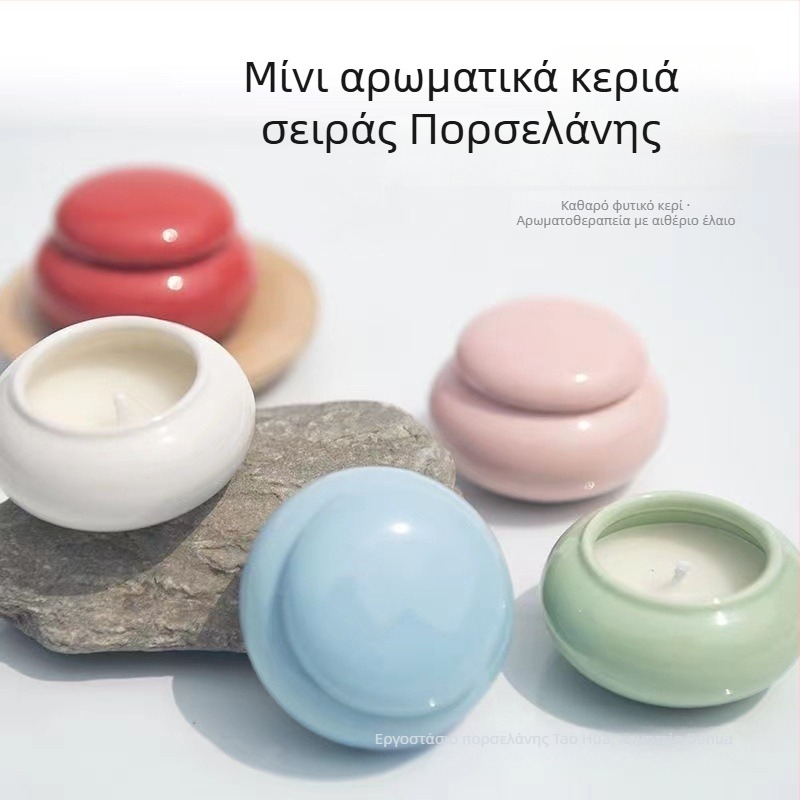 Κερί αρωματοθεραπείας σε πορσελάνινο βάζο και θυμίαμα, άρωμα αχλαδιού, διακόσμηση υπνοδωματίου, πολυτελής, μακράς διάρκειας άρωμα
