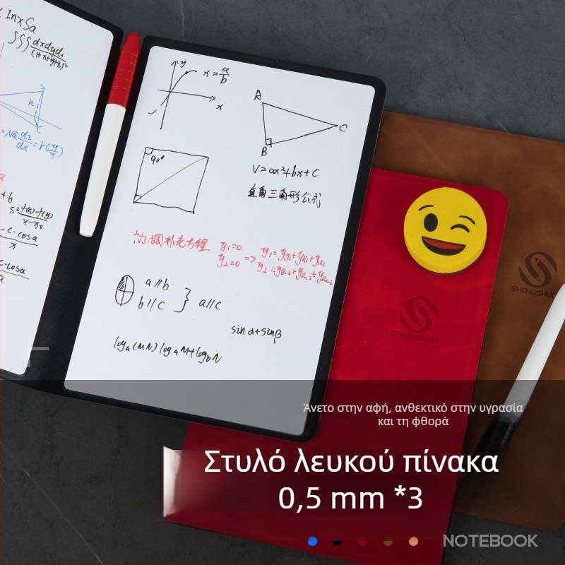 Φορητό διπλής όψεως σημειωματάριο με λευκή επιφάνεια, διαγραμμένο, για προσχέδια και σκίτσα (A5/A4)