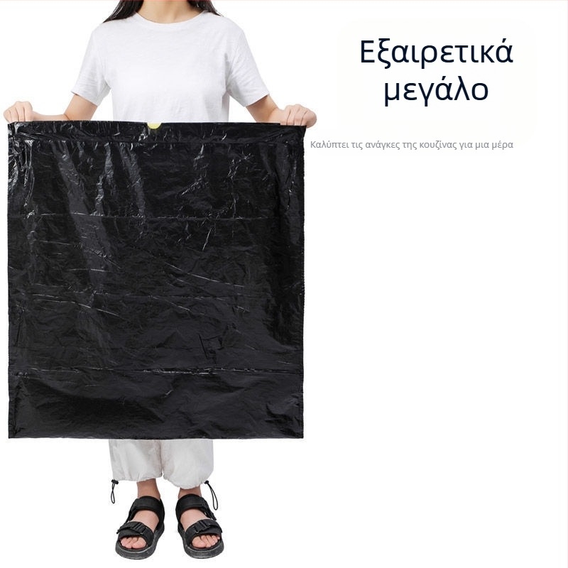Εμπορική εξωτερική σακούλα απορριμμάτων με κορδόνι, πολύ μεγάλη, μαύρη, παχύτερη, 7040L80