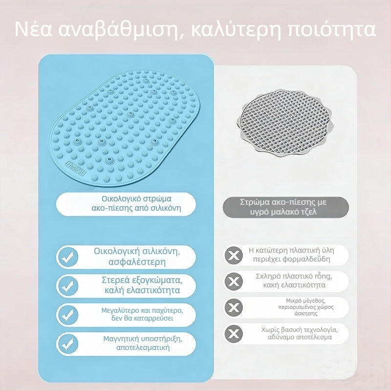 Μαλακό σιλικονούχο μαξιλάρι ακουπρεσού για μασάζ ποδιών, κατάλληλο για τρέξιμο στη θέση και μασάζ με μεσημβρινούς