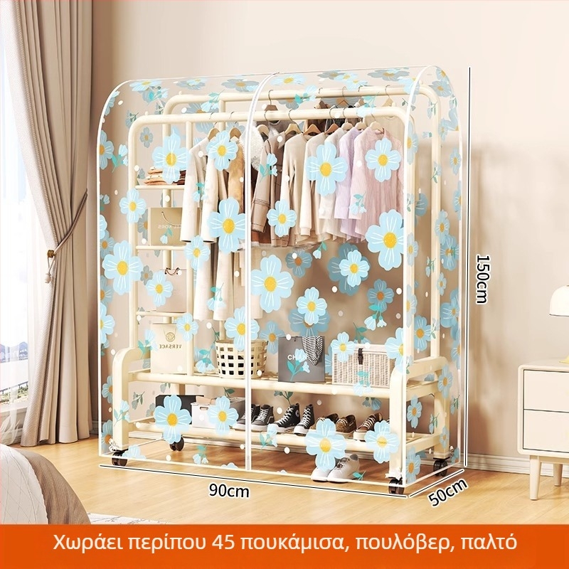Διαφανής θήκη από PEVA για προστασία από σκόνη σε όρθιο κρεμάστρα ρούχων — πλήρως κλειστή τσάντα για παλτά και ρούχα