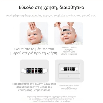 Επιθέμα θερμοκρασίας μετώπου για μωρά — Έξυπνος αισθητήρας θερμοκρασίας